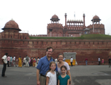 Red Fort Jama Masjid avec famille