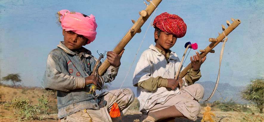 musiciens dans le désert du Thar